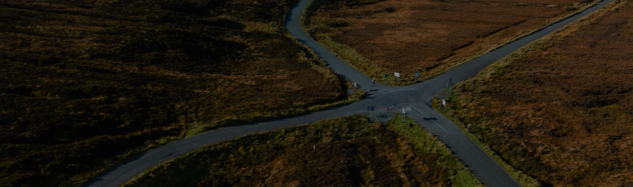 Crossroads on a plain